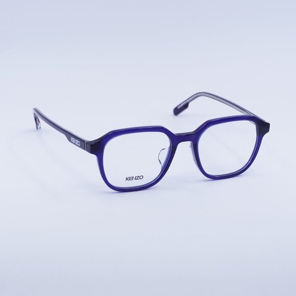 Kenzo KZ50102F 090 Eyeglasses Shiny Blue 53mm Square Frame - Picture 5 of 10